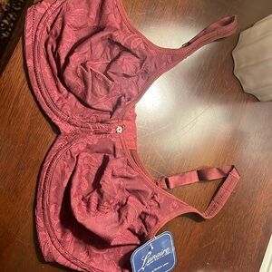 Womens lunaire size 40DDD burgundy lace bra NWT